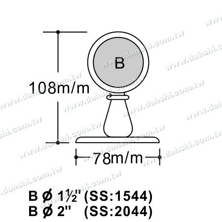 Abmessung: Schraube Sichtbare Halterung - Balkon- oder Innendekoration Balustrade Innere Zwei-Seiten-Halterung
