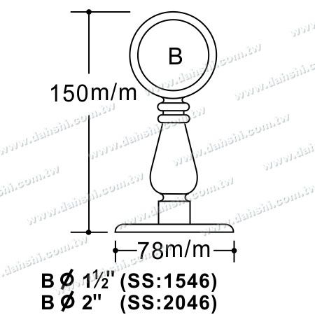 Abmessung: Schraube Sichtbare Halterung - Balkon- oder Innendekoration Balustrade Innere Halterung