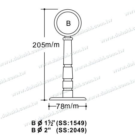 Abmessung: Schraube Sichtbare Halterung - Balkon- oder Innendekoration Balustrade Innere Halterung
