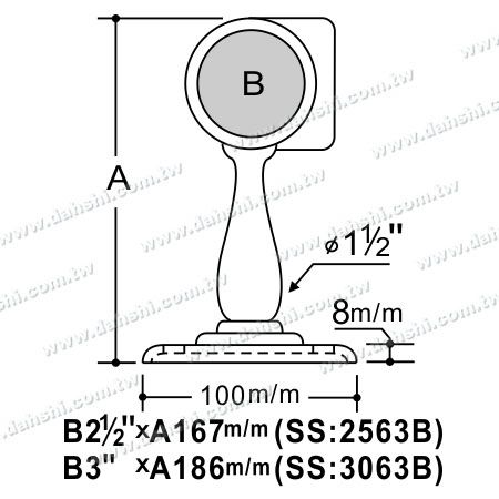 Dimensión: Soporte Expuesto de Tornillo - Soporte de Esquina Interno de Gran Tamaño para Barandilla de Decoración de Balcón o Interior