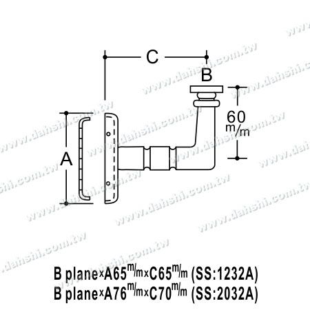 Kích thước: Ốc vít Kẹp Ẩn - Kẹp tay vịn ống hình chữ nhật hoặc gỗ Kẹp tường