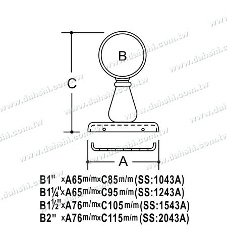 Maße: Schraubverbinder unsichtbar - Balkon- oder Innendekoration Balustrade Innenverbinder