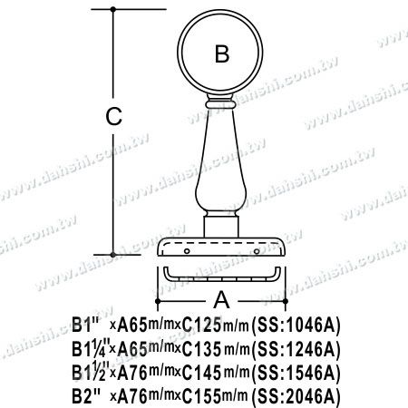 Maße: Schraubverbinder unsichtbar - Balkon- oder Innendekoration Balustrade Innenverbinder