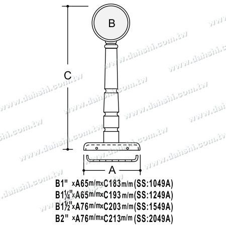 Abmessung: Schraube unsichtbare Halterung - Balkon- oder Innenraumdekoration-Balustrade-Innenhalterung