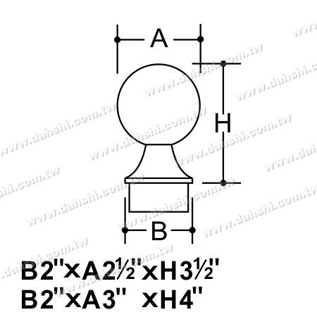 Dimension：Stainless Steel Round Tube Ball Type End Cap