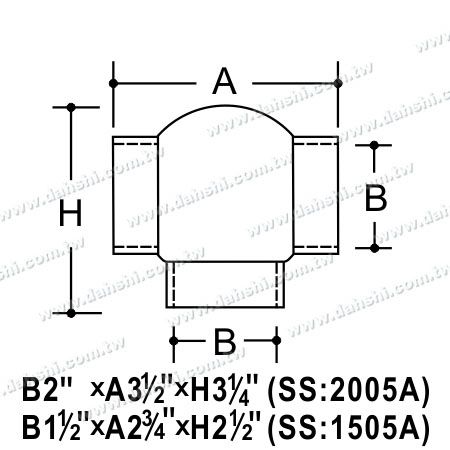 आयाम: स्टेनलेस स्टील गोल ट्यूब बाह्य टी कनेक्टर बॉल टाइप - कास्टिंग बनाया गया