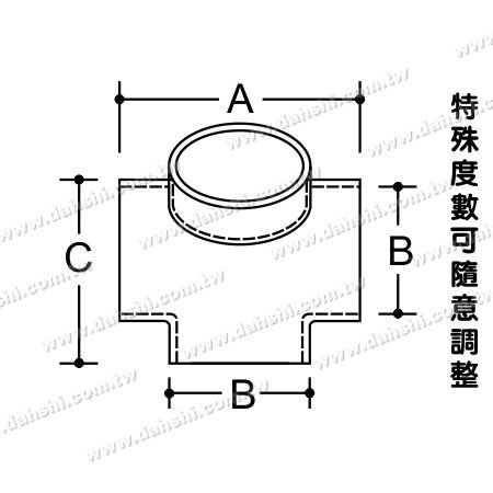 Dimension：Stainless Steel Round Tube External 135degree Connector 4 Way Out