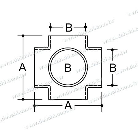 Размер: внешний крестовой соединитель из нержавеющей стали для круглой трубы - 5 выходов