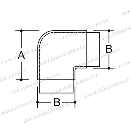 Dimension:Stainless Steel Round Tube Internal 90degree Elbow Round Corner