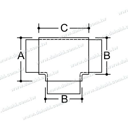 Dimension： Stainless Steel Round Tube Internal T Connector