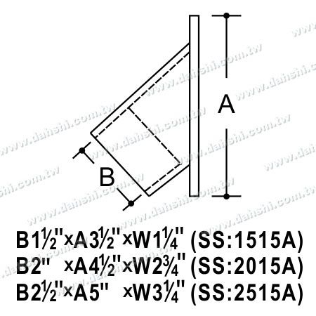 Dimension : Fixation d'angle en forme ovale en tube rond en acier inoxydable avec une base de 122° à 138°