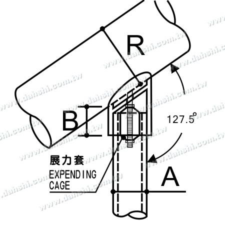 Toisí: Conneector Poist Perpendicular Ráille Tubaiste Cruach Neamhfhoirmithe Cap Seachtrach 127deg Ag Leathnú Cage