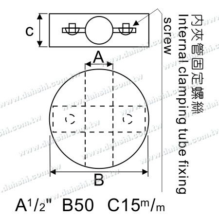 Размер: Декоративный зажим с концентрическими кругами для круглой трубы диаметром 12 мм