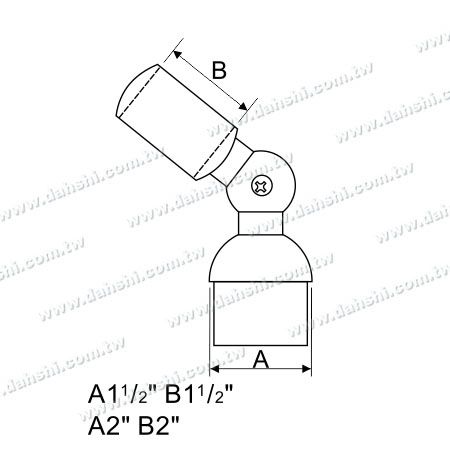 Dimension : Support de connecteur réglable de poteau perpendiculaire de main courante en tube rond en acier inoxydable - Support à travers l'anneau