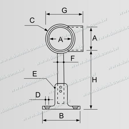 Dimension : Support de coin interne de balustrade pour balcon ou décoration intérieure - Support réglable en hauteur