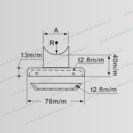 Dimensión: Taca Lámhchlár Túba Ciorcail Cruach Inox le Ciseal - Scaip Neamhfhéachaint