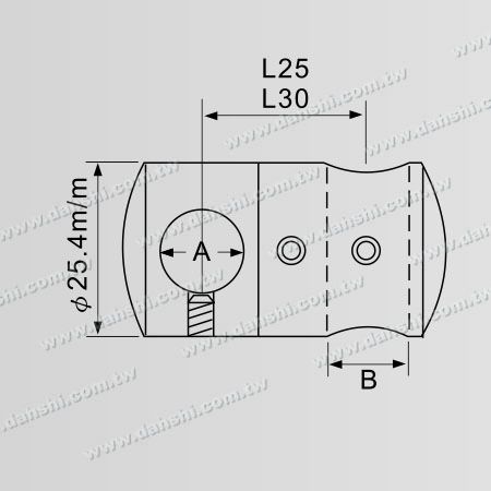 Dimensione: Supporto regolabile ad angolo per tubo/barra in acciaio inossidabile