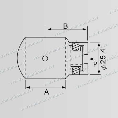 Dimension : Connecteur de tube et barre en acier inoxydable à travers de type balle, angle réglable avec dos plat