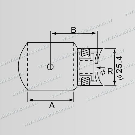 Dimension: Connecteur de tube et de barre en acier inoxydable, type boule traversante, angle réglable