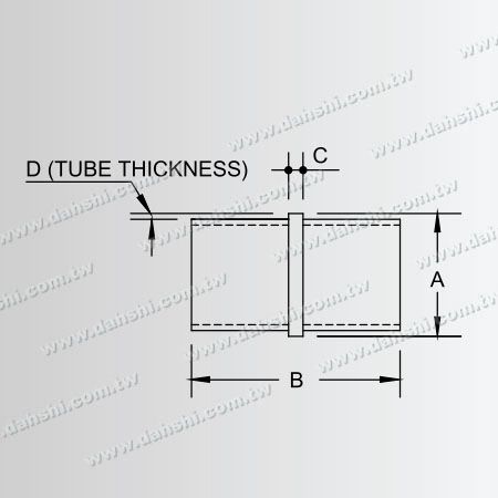 Dimensión: Conector interno de línea de tubo redondo de acero inoxidable