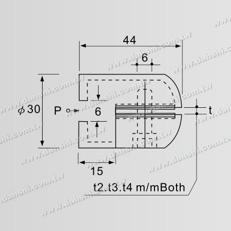 Dimension : Clip de feuille en acier inoxydable - Pour utilisation sur escalier et plateforme en acier inoxydable - Pour tube carré