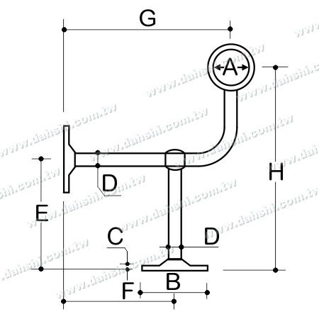 आयाम: बार के लिए स्टेनलेस स्टील फुटरेस्ट