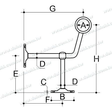 आयाम: बार के लिए स्टेनलेस स्टील फुटरेस्ट