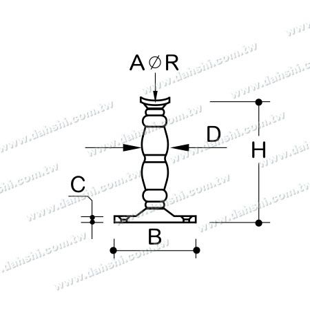 आयाम: बार के लिए स्टेनलेस स्टील फुटरेस्ट
