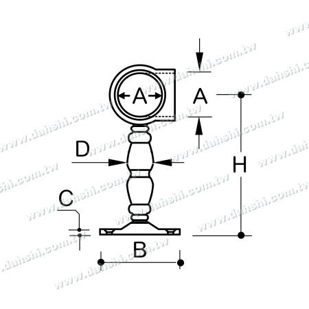 आयाम: बार के लिए स्टेनलेस स्टील फुटरेस्ट