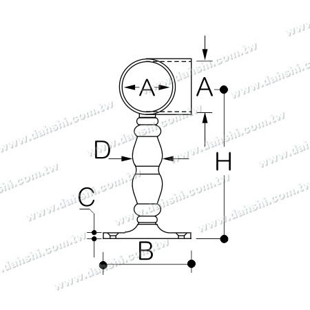 आयाम: बार के लिए स्टेनलेस स्टील फुटरेस्ट