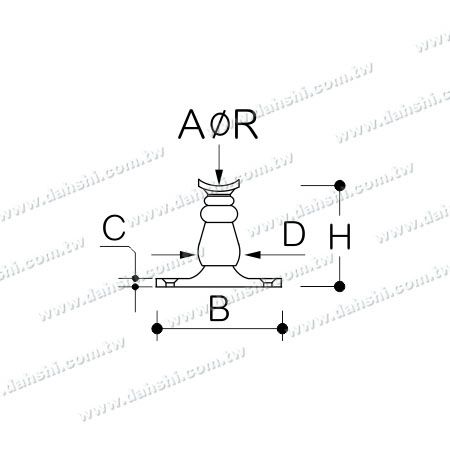 आयाम: बार के लिए स्टेनलेस स्टील फुटरेस्ट