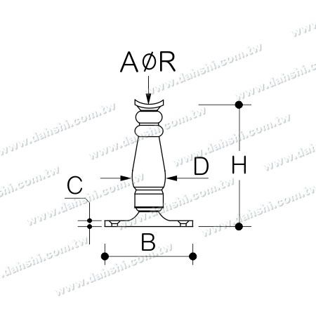 आयाम: बार के लिए स्टेनलेस स्टील फुटरेस्ट