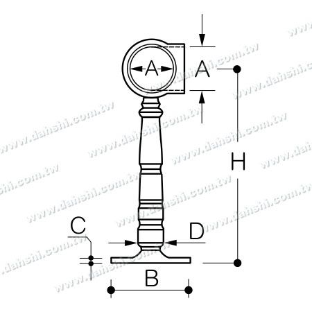 尺寸圖:不銹鋼吧台欄杆