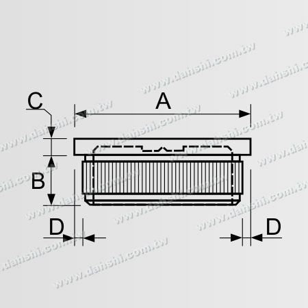 Dimensión: Tapón final de acero inoxidable redondo para tubo con diseño de borde fijo