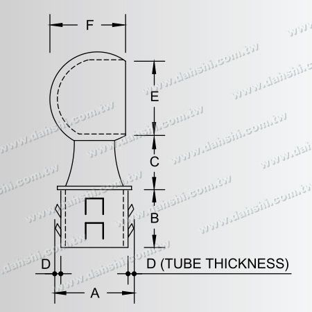 Dimension:Stainless Steel Round Tube Handrail Perpendicular Post Connector Close Ring - Exit spring design- welding free/ glue applicable