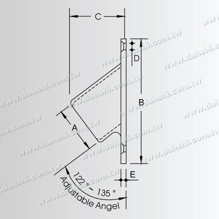 Размер: Нержавеющая стальная круглая труба с овальной формой и углом фиксации 122°~138° и пластиной