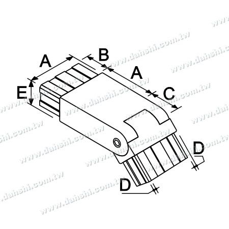 Kích thước: Kết nối cút ống thép không gỉ hình chữ nhật nội bộ có độ dài bổ sung có thể điều chỉnh góc