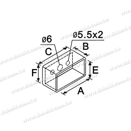 Boyut: Paslanmaz Çelik Dikdörtgen Boru Korkuluk Son