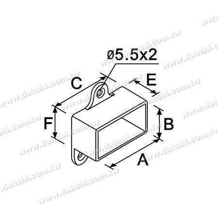 Boyut: Paslanmaz Çelik Dikdörtgen Boru Korkuluk Son