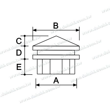 Boyut: Paslanmaz Çelik Kare Boru Kule Üstü Gönderi Son Kapağı - 2 Katmanlı