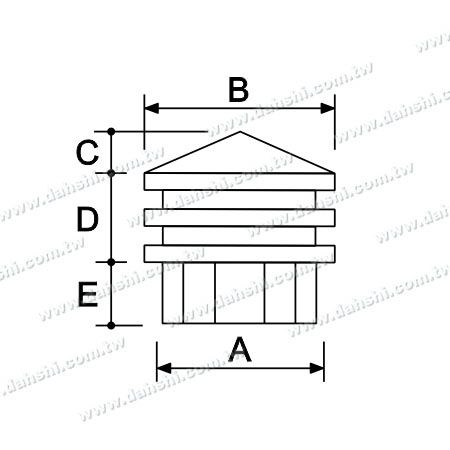 Boyut: Paslanmaz Çelik Kare Boru Kule Üstü Gönderi Son Kapağı - 3 Katmanlı