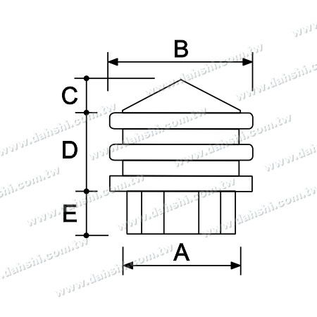 ابعاد: پلاک پایه استیل استیل لوله مربع پایان بالای مخروطی - 3 لایه