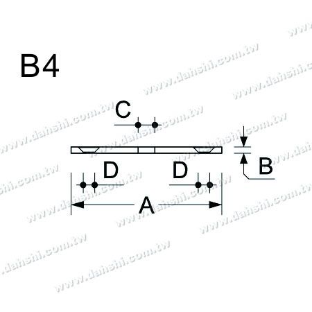 Dimension: Base carrée en acier inoxydable pour support de main courante en tube