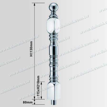 尺寸圖:不銹鋼方管大柱