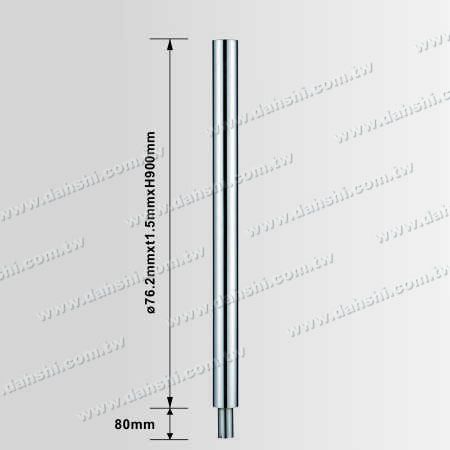 Dimension：Stainless Steel Round Post 2 1/2