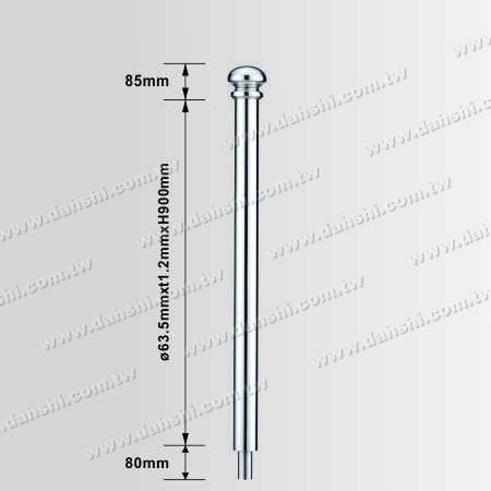 आयाम: स्टेनलेस स्टील गोल पोस्ट 2 1/2